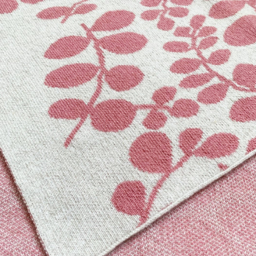  Luxury  lambswool Scarf in Sand Rose and oat colours and  featuring a leaf design.